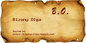 Bizony Olga névjegykártya
