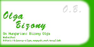 olga bizony business card